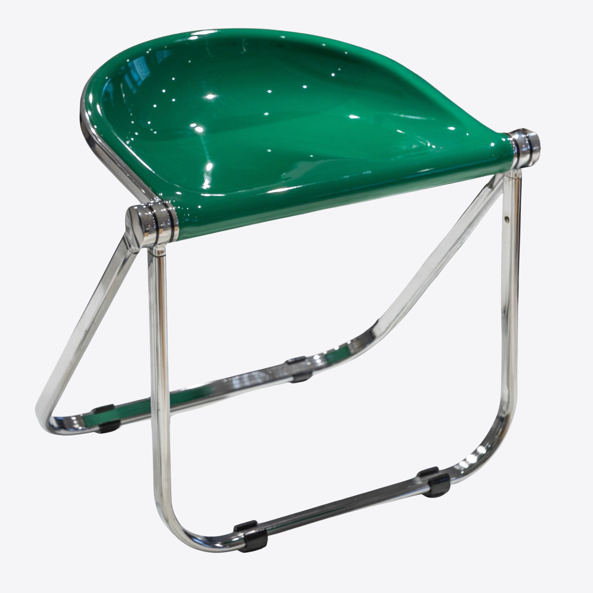 Sleek Chrome Folding Stool