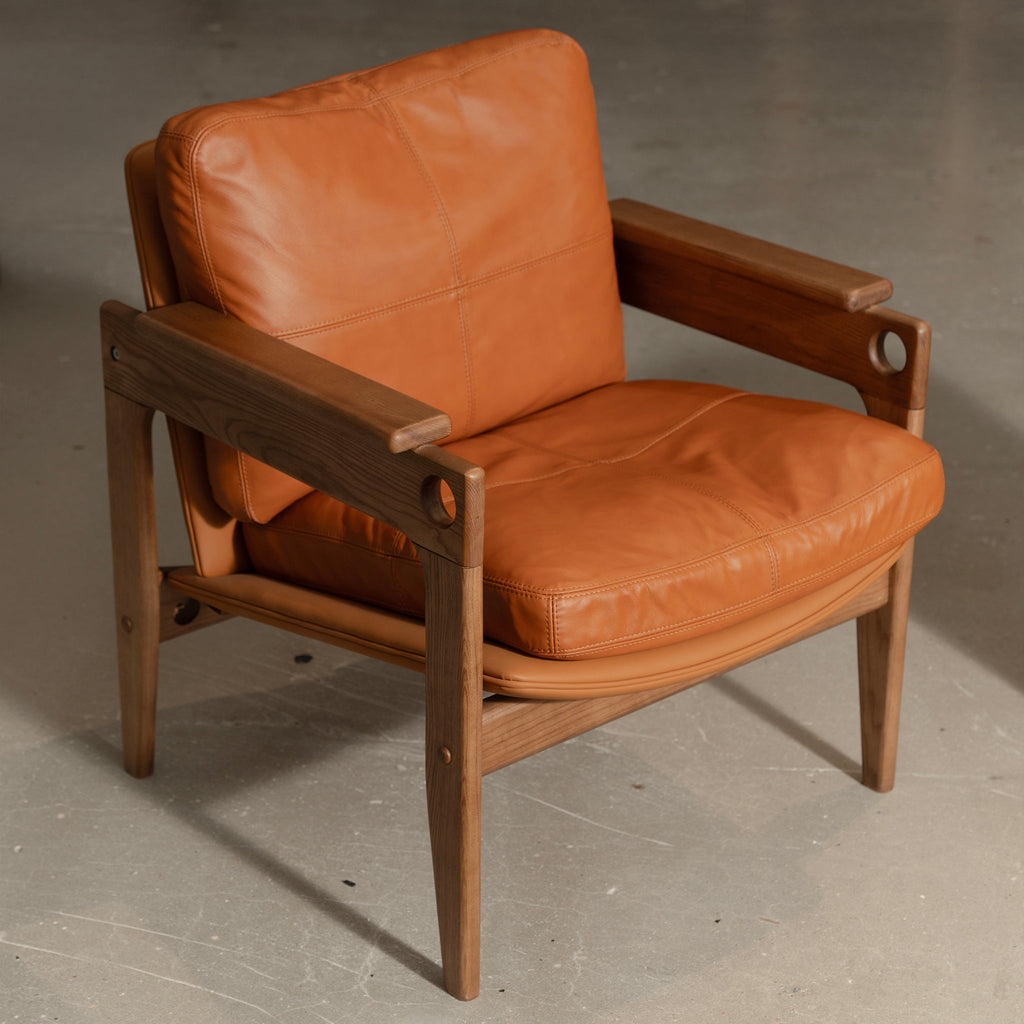 Siena Walnut Leather Armchair